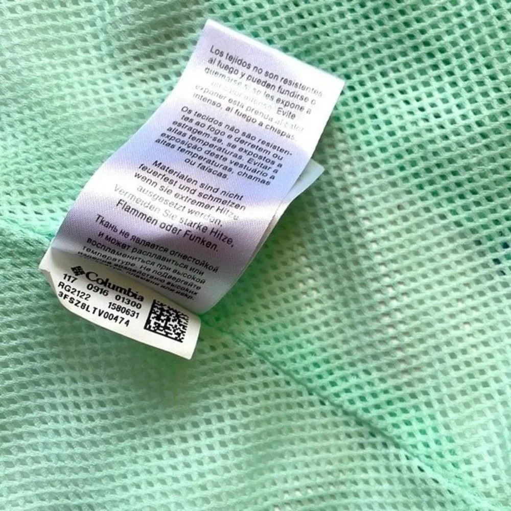 Columbia Girls’ Arcadia™ Rain Jacket Blue W/Green Lined Sz XL Great Condition